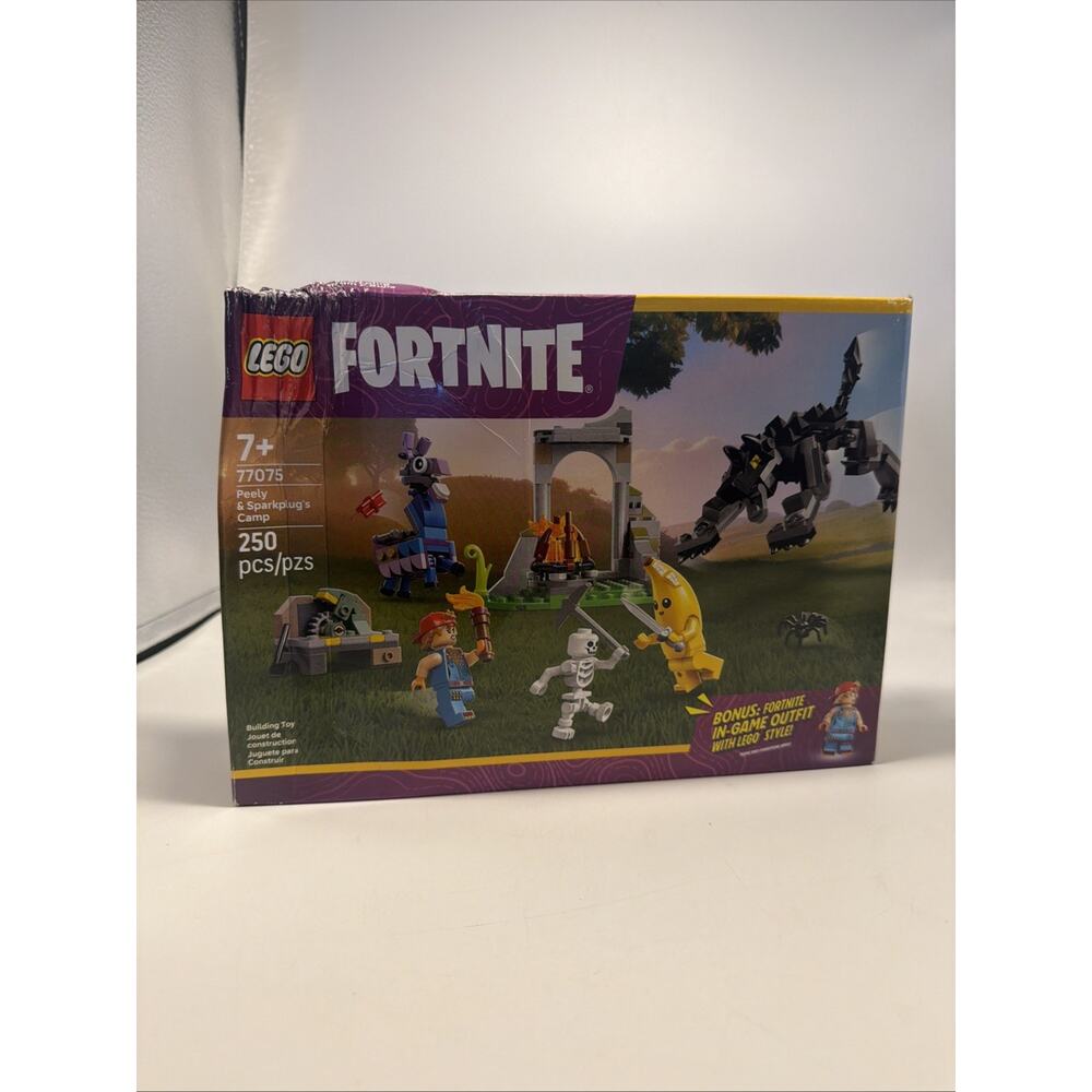 LEGO Fortnite Peely & Sparkplug’s Camp Kids Toy - Pretend Play and Video Game
